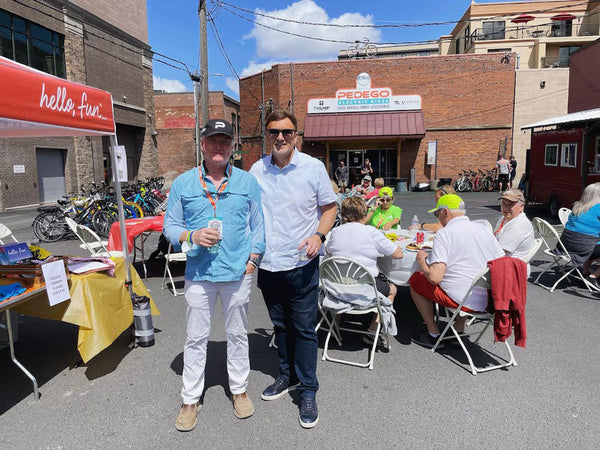 Don DiCostanzo, CEO of Pedego, with Pedego Bend owner, Kevin Rea