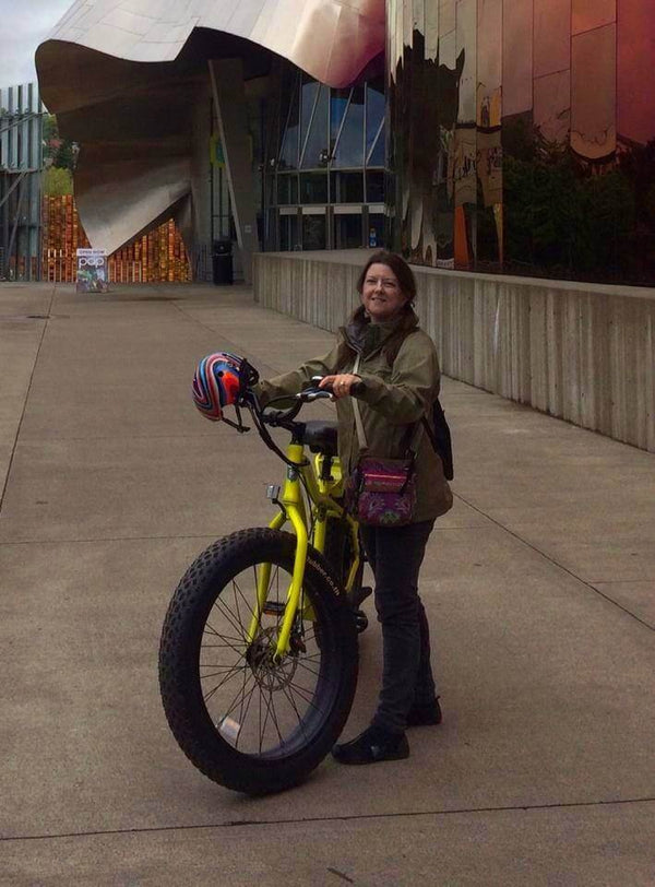 Linda's first Pedego ride||
