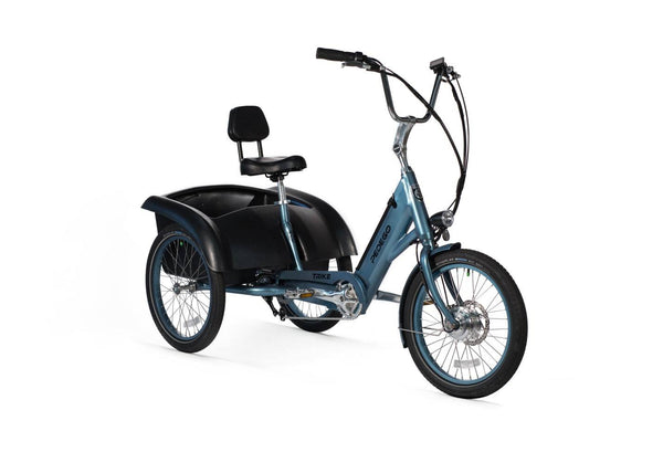 The Pedego Electric Trike in Mineral Blue 3-Quarter View|