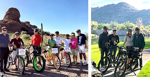 Guests in Scottsdale enjoy distinctive scenery, gorgeous weather and relaxing fun as they glide on Pedego electric bikes.|
