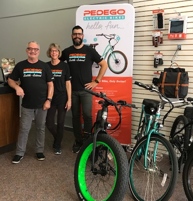 Dick Nelson, Donna Nelson and Mike Nelson of Pedego Seattle|