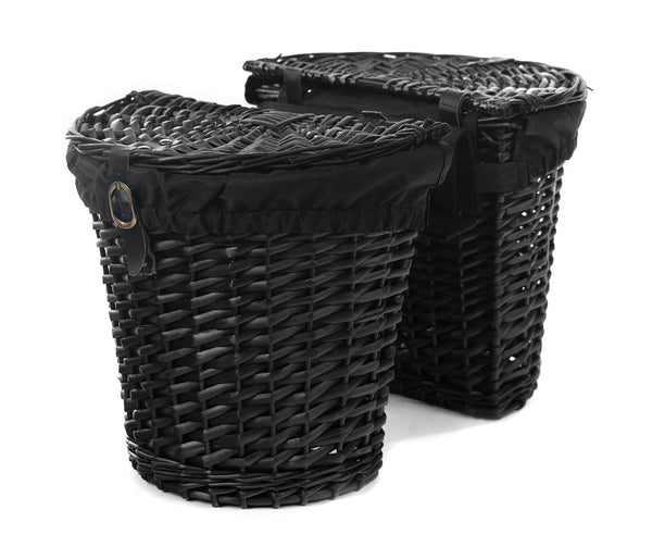 Rear Rack Wicker Basket - Black