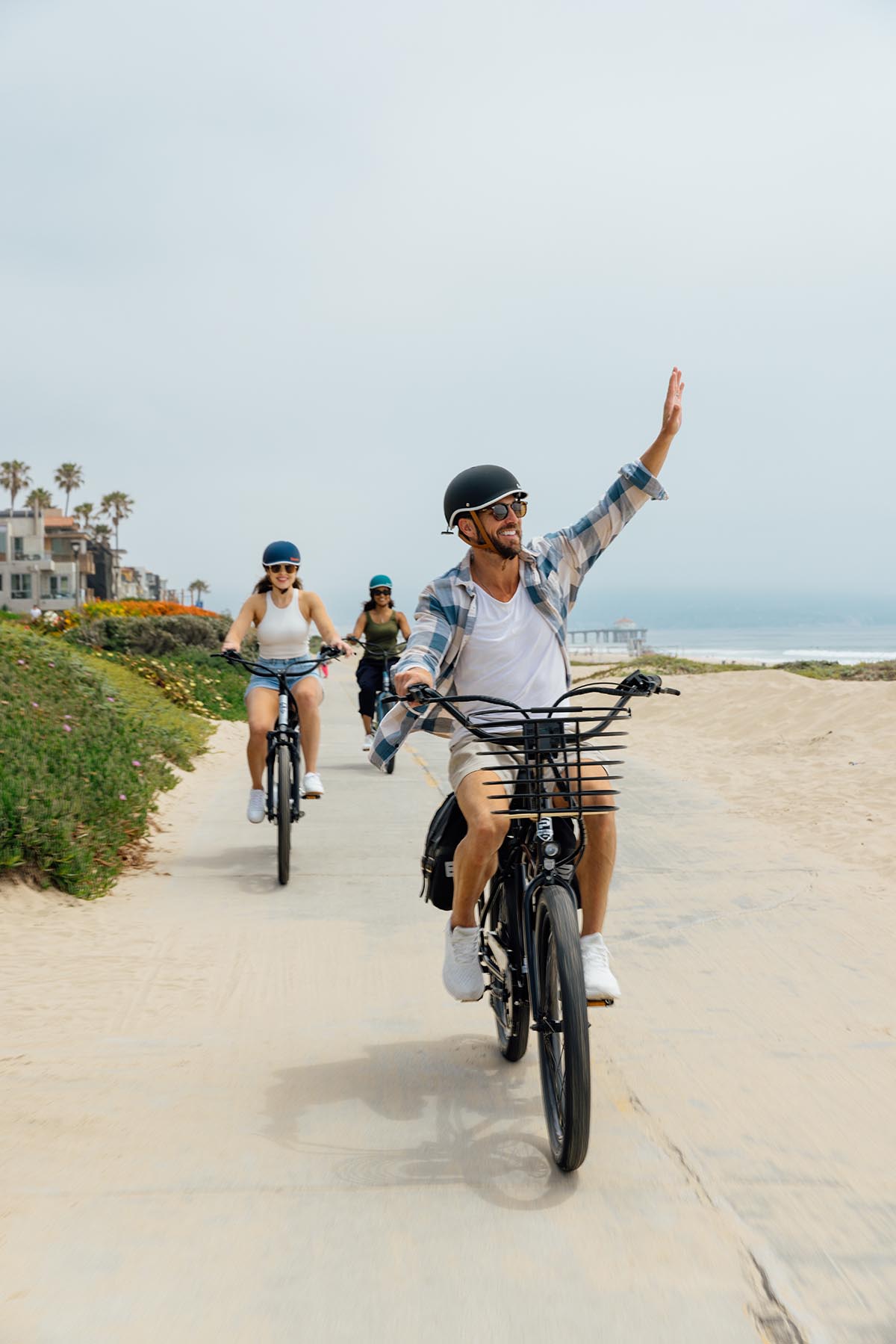Cyclist riding a Pedego