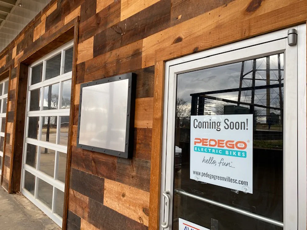 Pedego Greenville Opening Soon Sign